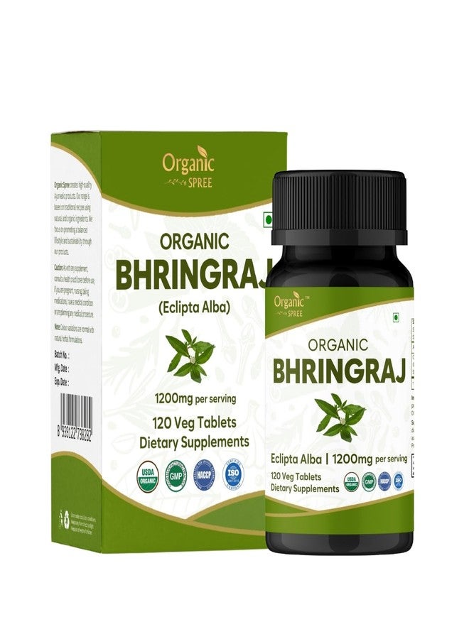 ORGANIC SPREE Bhringraj 120 Tablets | Eclipta Alba (Bhringraj) | USDA Organic Certified | Ayurvedic Hair Care* | Organic and Natural 120tab - Image 1